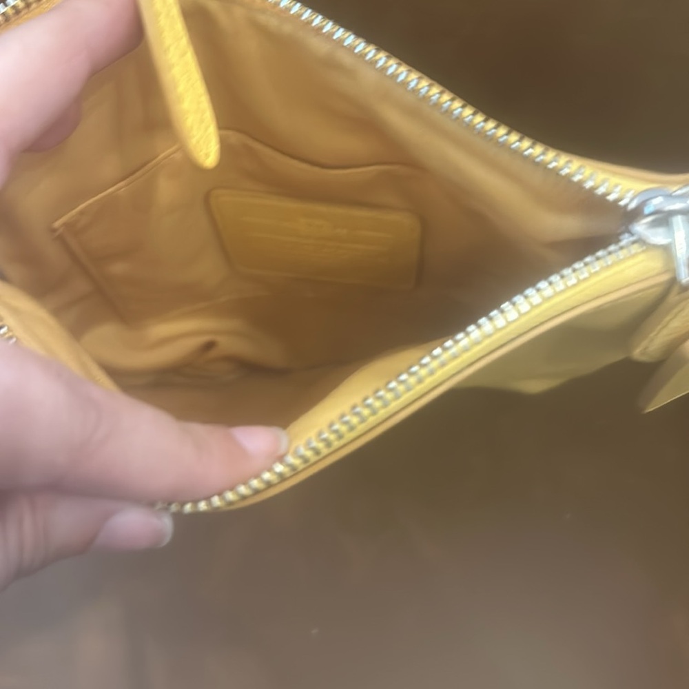 Coach Yellow Pebbled Leather Crossbody Bag - Picture 4 of 4